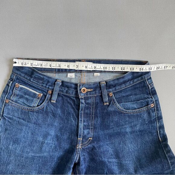 Taylor Stitch Democratic Cone Denim Indigo Dark Denim Frayed Jorts Shorts Sz 30 - Picture 8 of 13